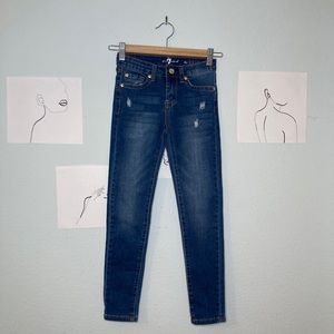 Dark wash skinny jeans, kids
